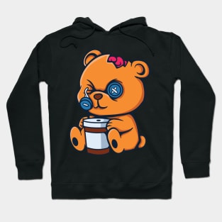 Coffee Zombie Bear Hoodie